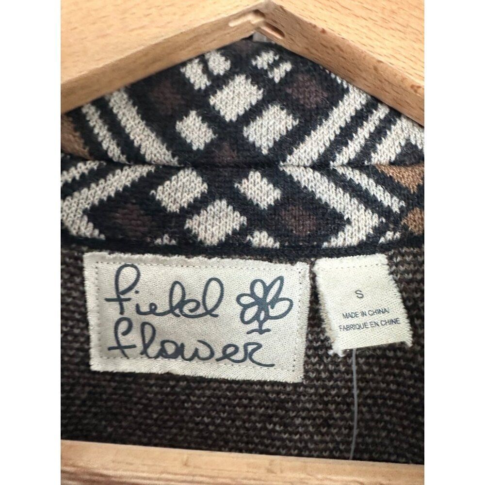 Anthropologie Field Flower Geo Wool Sweater Coat Size Small NEW - Picture 5 of 12